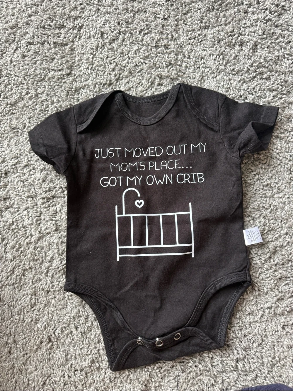 NWT Baby Onesie with Crib Graphic - Black